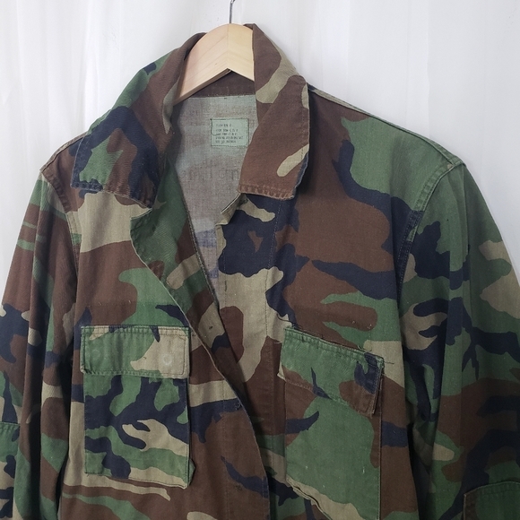 Army combat field jacket green camouflage vintage authentic Edgar Industries med - Picture 2 of 8